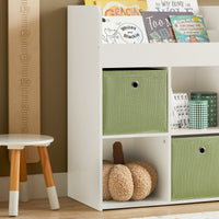 Libreria Per Bambini Scaffale Con 2 Scatole In Tessuto Organizzatore Di Giocattoli Bianco 60x34x80cm KMB79-W SoBuy