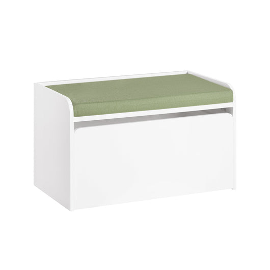 Cassapanca Portagiochi Per Bambini Scatola Portaoggetti Scarpiera Con Sedile Bianco 60x34x35cm KMB80-W SoBuy