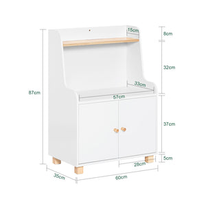 Comodino Per Bambini Scaffale Per Cameretta Per Bambini Mobili Per Cameretta Bianco 60x35x87cm KMB84-W SoBuy