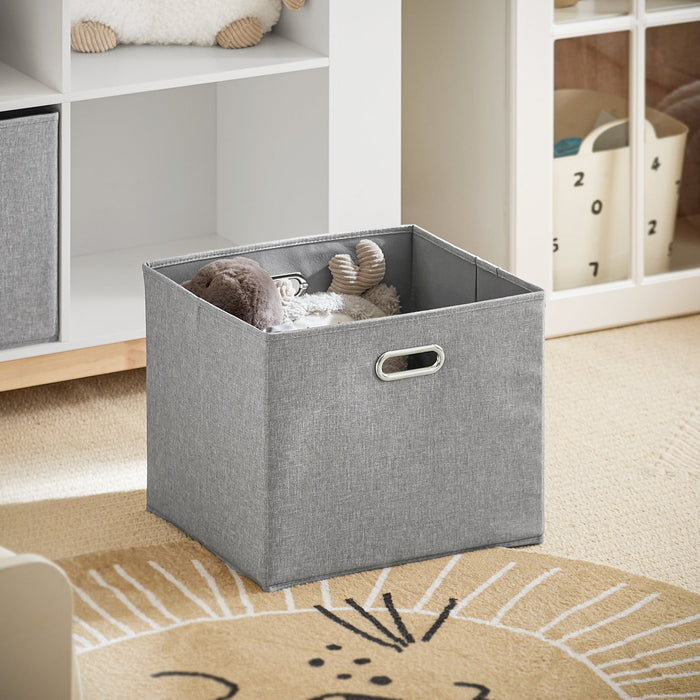 Libreria Per Bambini Scaffale Portaoggetti Mobili Per Cameretta Con Due Cassetti In Tessuto Non Tessuto Bianco Naturale 100x35x80cm KMB85-W SoBuy