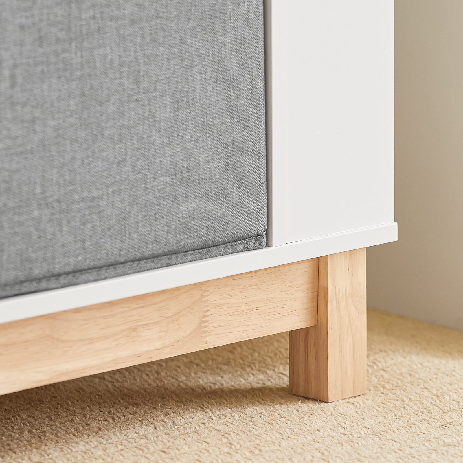 Libreria Per Bambini Scaffale Portaoggetti Mobili Per Cameretta Con Due Cassetti In Tessuto Non Tessuto Bianco Naturale 100x35x80cm KMB85-W SoBuy