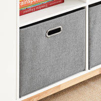 Libreria Per Bambini Scaffale Portaoggetti Mobili Per Cameretta Con Due Cassetti In Tessuto Non Tessuto Bianco Naturale 100x35x80cm KMB85-W SoBuy