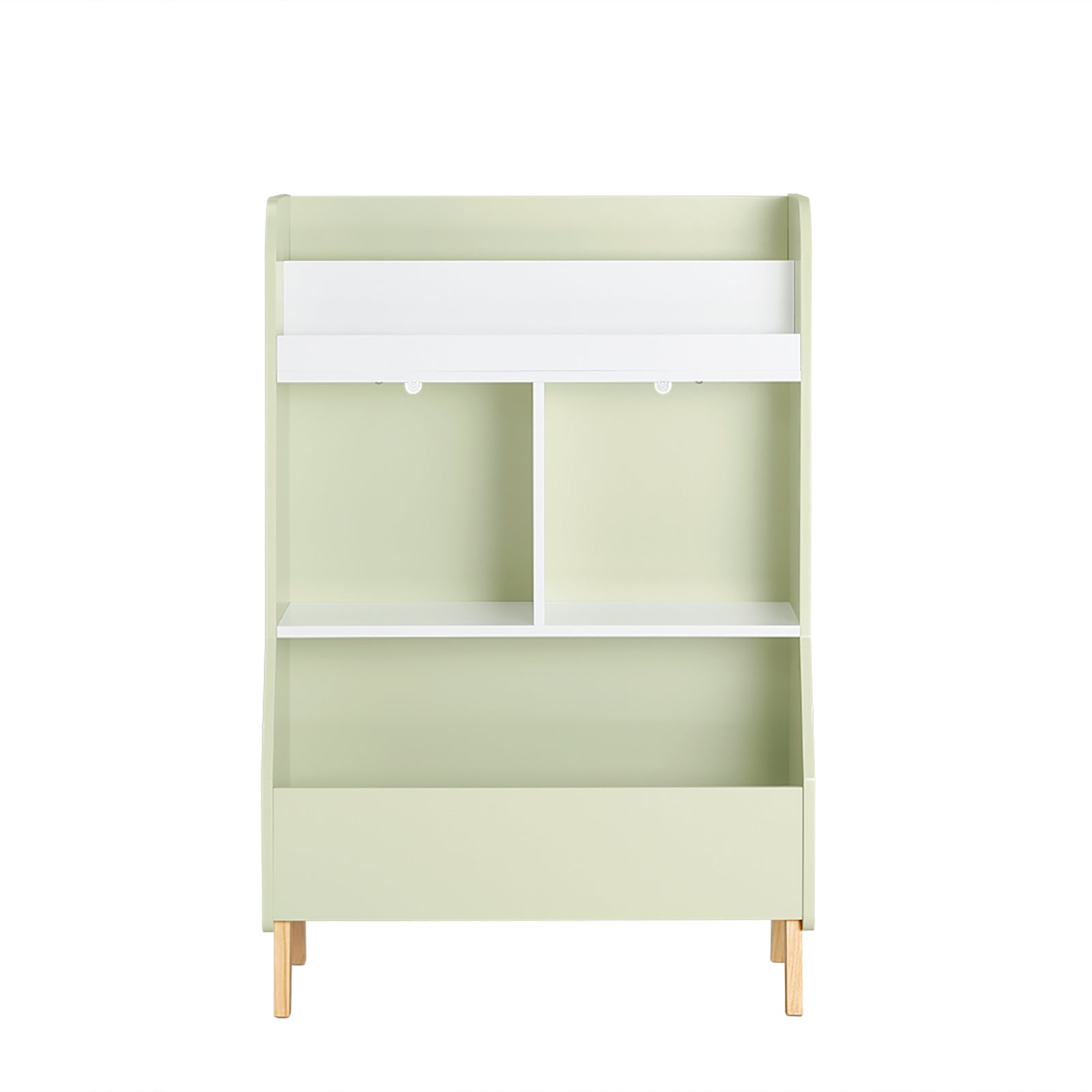 SoBuy Libreria per bambini con vani portaoggetti e una scatola Scaffale per giocattoli Scaffale per bambini Organizzatore di giocattoli Verde 60x36x89 cm KMB90-GR
