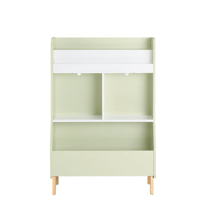 SoBuy Libreria per bambini con vani portaoggetti e una scatola Scaffale per giocattoli Scaffale per bambini Organizzatore di giocattoli Verde 60x36x89 cm KMB90-GR