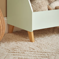 SoBuy Libreria per bambini con vani portaoggetti e una scatola Scaffale per giocattoli Scaffale per bambini Organizzatore di giocattoli Verde 60x36x89 cm KMB90-GR