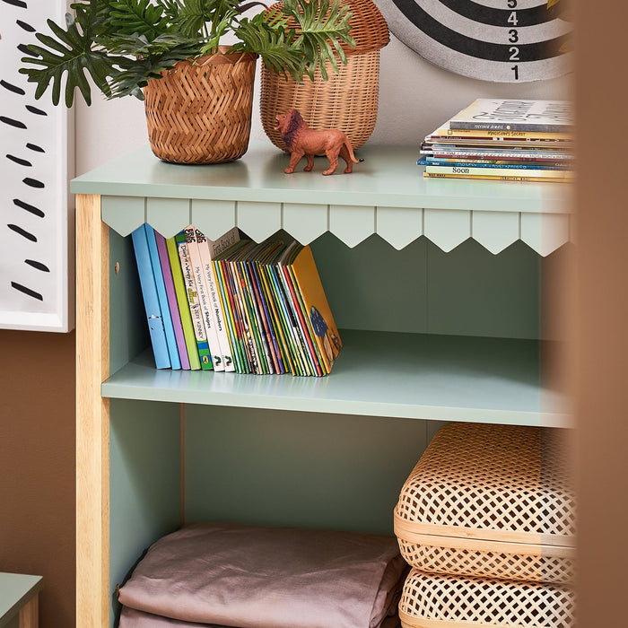 Libreria per bambini con 3 ripiani Scaffale per giocattoli Scaffale per bambini Organizzatore di giocattoli portaoggetti Verde 70x35x100cm KMB97-GR