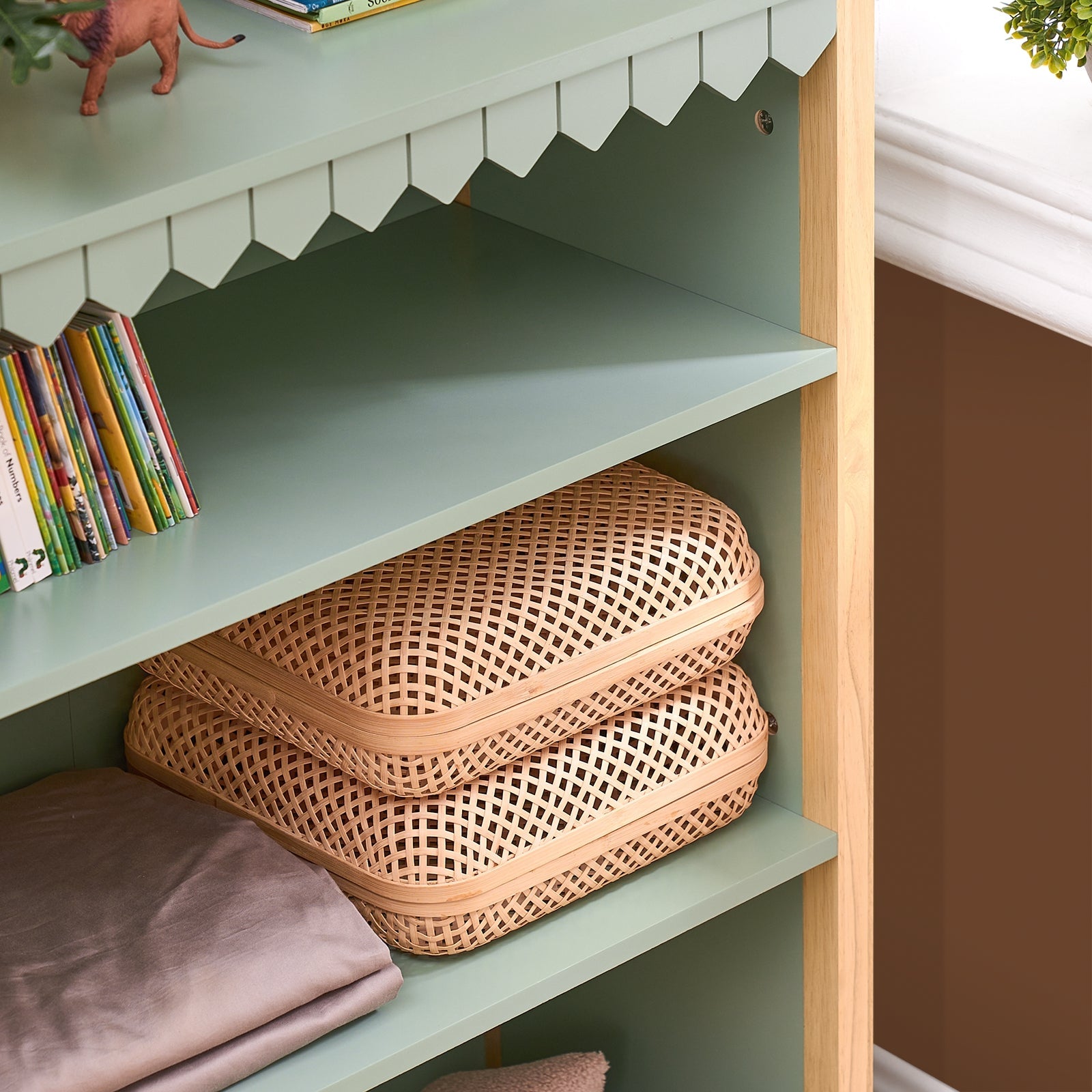 Libreria per bambini con 3 ripiani Scaffale per giocattoli Scaffale per bambini Organizzatore di giocattoli portaoggetti Verde 70x35x100cm KMB97-GR