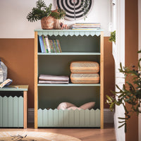 Libreria per bambini con 3 ripiani Scaffale per giocattoli Scaffale per bambini Organizzatore di giocattoli portaoggetti Verde 70x35x100cm KMB97-GR