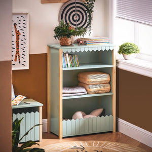 Libreria per bambini con 3 ripiani Scaffale per giocattoli Scaffale per bambini Organizzatore di giocattoli portaoggetti Verde 70x35x100cm KMB97-GR