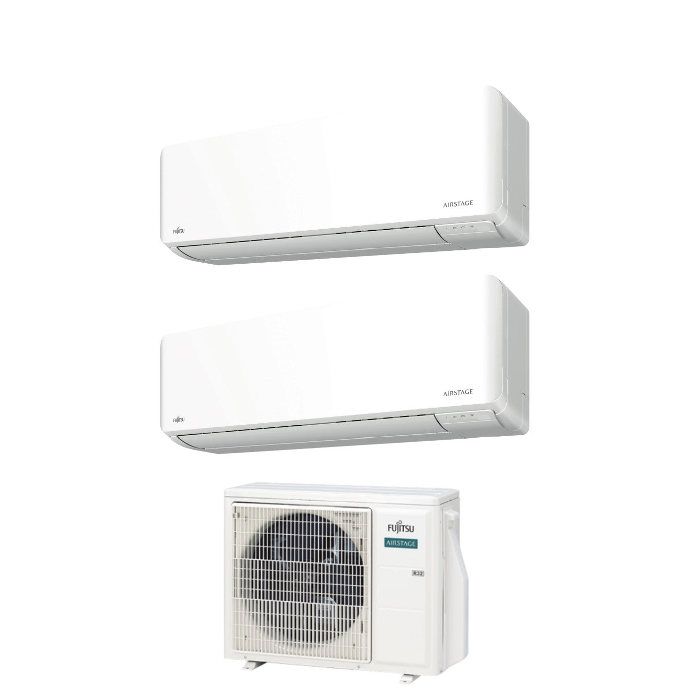 Climatizzatore Condizionatore Fujitsu Dual Split Inverter serie KM AIRSTAGE 12+14 con AOEG18KBCA2 R-32 Wi-Fi Integrato 12000+14000