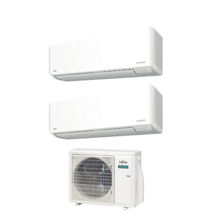 Climatizzatore Condizionatore Fujitsu Dual Split Inverter serie KM AIRSTAGE 9+12 con AOEG14KBCA2R-32 Wi-Fi Integrato 9000+12000