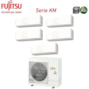 Climatizzatore Condizionatore Fujitsu Penta Split Inverter serie KM AIRSTAGE 9+9+12+12+12 con AOEG36KBTA5 R-32 Wi-Fi Integrato 9000+9000+12000+12000+12000
