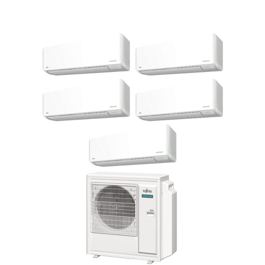 Climatizzatore Condizionatore Fujitsu Penta Split Inverter serie KM AIRSTAGE 9+9+9+12+12 con AOEG36KBTA5 R-32 Wi-Fi Integrato 9000+9000+9000+12000+12000