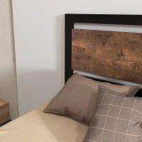 Struttura Letto Singolo in Acciaio 97 x 195 x 103 cm Compatibile con Materasso 90 x 190 cm Legno con Venature