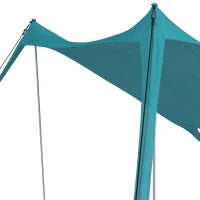 Tenda da Mare, Riparo Solare per Campeggio, Tela con 2 Pali, Tenda Parasole Esterna, 215L x 200l x 200H cm, Blu