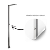 Larice colonna doccia da esterno fissaggio a pavimento per giardino piscina inox *** finitura- spazzolato, confezione 1