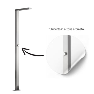 Larice colonna doccia da esterno fissaggio a pavimento per giardino piscina inox *** finitura- spazzolato, confezione 1