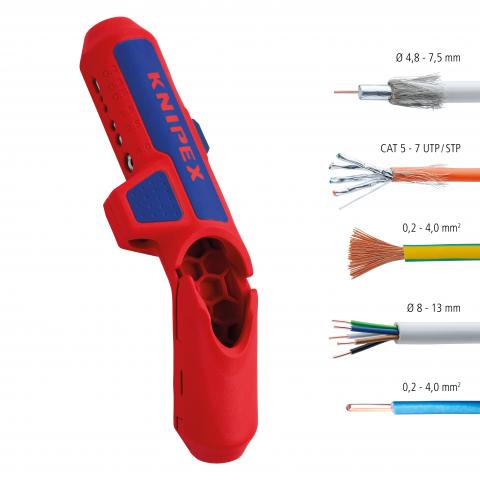 KNIPEX ERGOSTRIP UTENSILE SPELACAVI UNIVERSALE (135mm) - KNIPEX 