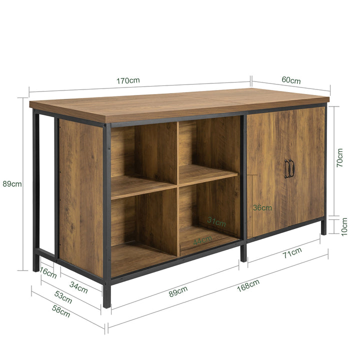 Isola cucina Mobile da cucina autoportante Credenza Tavolo da bar design industriale 170x60x89cm KNL01-F