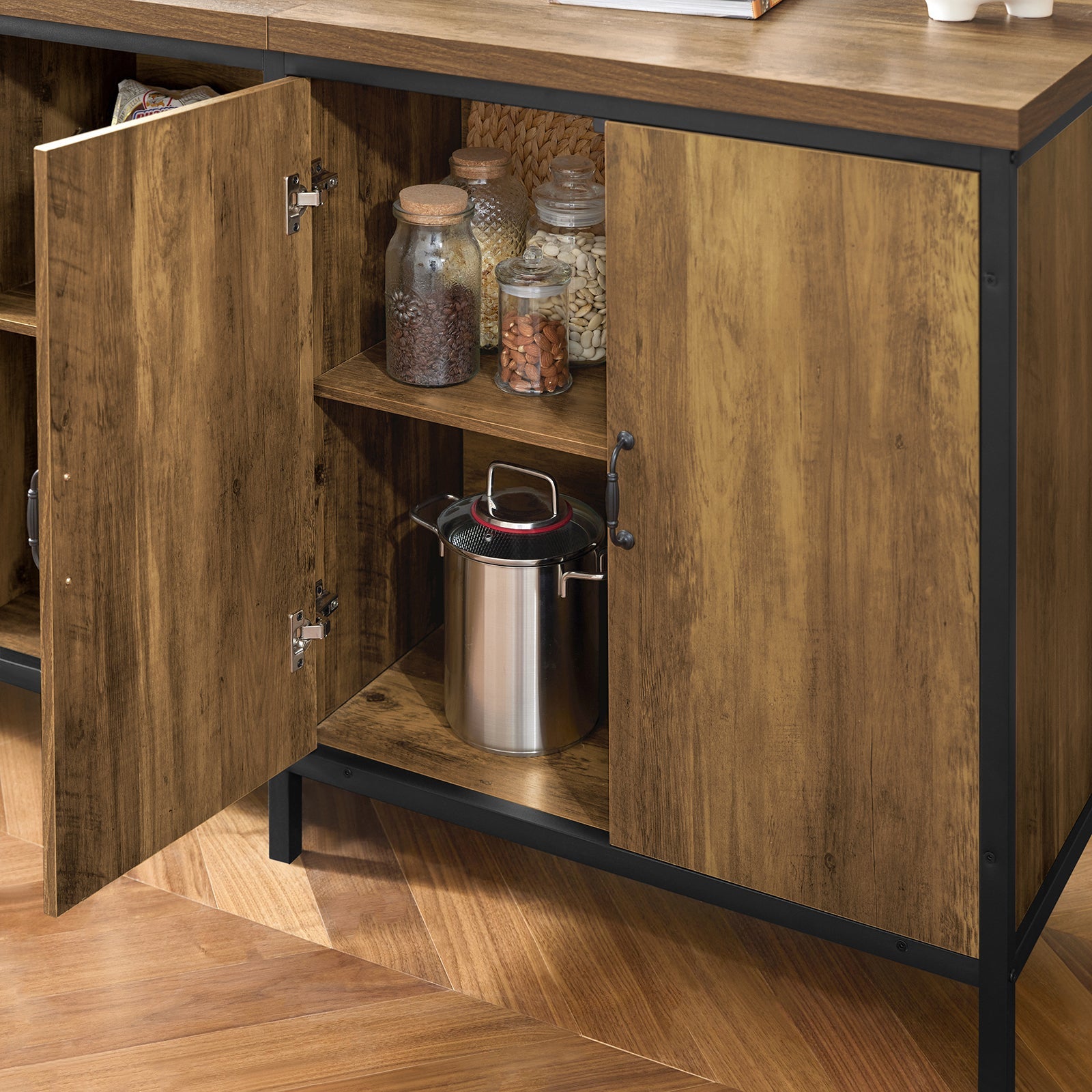 Isola cucina Mobile da cucina autoportante Credenza Tavolo da bar design industriale 170x60x89cm KNL01-F