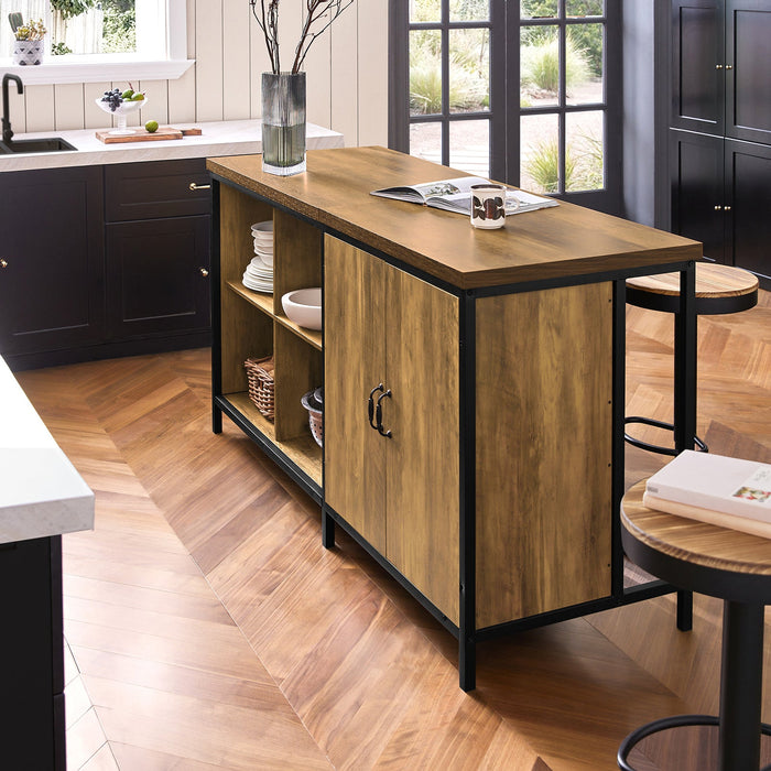 Isola cucina Mobile da cucina autoportante Credenza Tavolo da bar design industriale 170x60x89cm KNL01-F