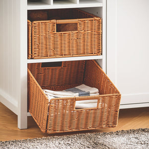 Isola Cucina Con 2 Cestelli In Rattan Mobile Da Cucina Mobile Credenza Tavolo Da Bar Buffet Bianco 120x56x90cm KNL05-W SoBuy