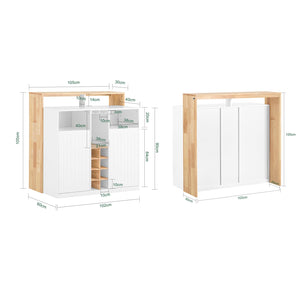 Penisola cucina Mobile da cucina indipendente Credenza Bianco-Naturale 105x60x105 cm KNL07-WN