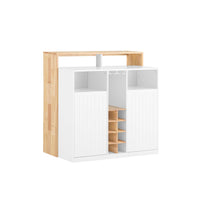 Penisola cucina Mobile da cucina indipendente Credenza Bianco-Naturale 105x60x105 cm KNL07-WN