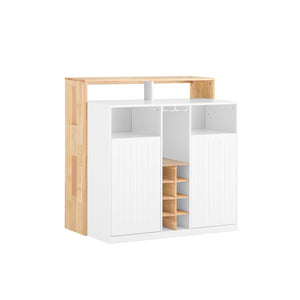 Penisola cucina Mobile da cucina indipendente Credenza Bianco-Naturale 105x60x105 cm KNL07-WN