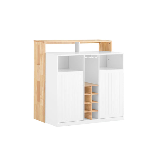 Penisola cucina Mobile da cucina indipendente Credenza Bianco-Naturale 105x60x105 cm KNL07-WN