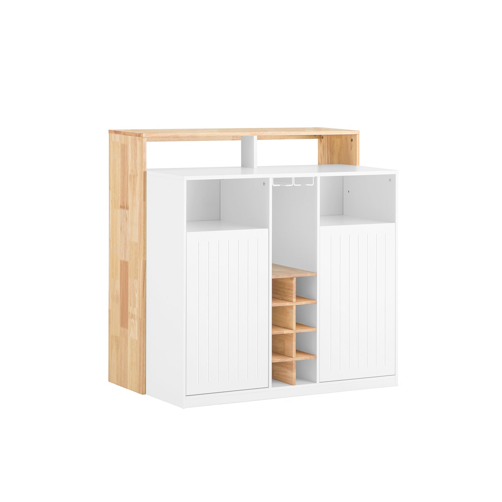 Penisola cucina Mobile da cucina indipendente Credenza Bianco-Naturale 105x60x105 cm KNL07-WN