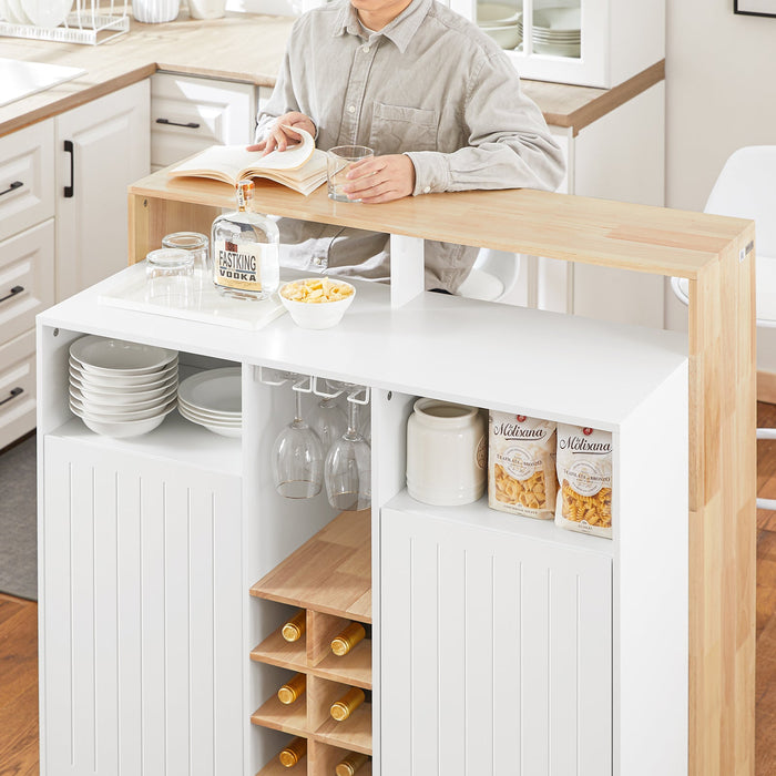 Penisola cucina Mobile da cucina indipendente Credenza Bianco-Naturale 105x60x105 cm KNL07-WN