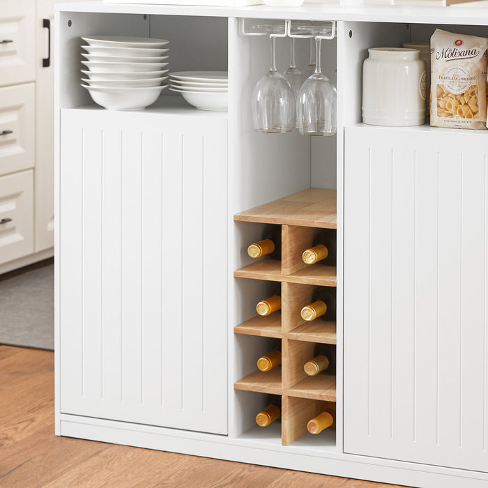 Penisola cucina Mobile da cucina indipendente Credenza Bianco-Naturale 105x60x105 cm KNL07-WN