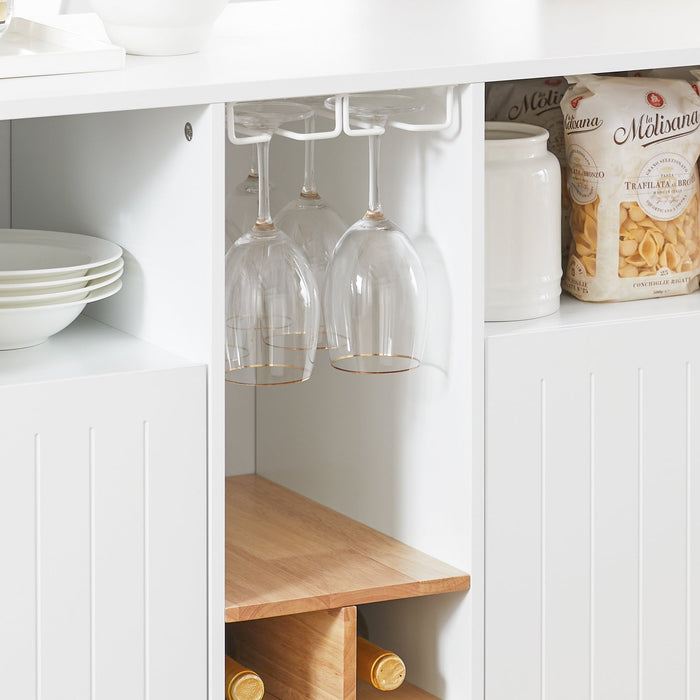 Penisola cucina Mobile da cucina indipendente Credenza Bianco-Naturale 105x60x105 cm KNL07-WN