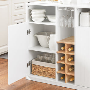 Penisola cucina Mobile da cucina indipendente Credenza Bianco-Naturale 105x60x105 cm KNL07-WN