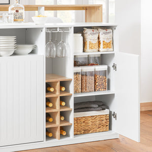 Penisola cucina Mobile da cucina indipendente Credenza Bianco-Naturale 105x60x105 cm KNL07-WN