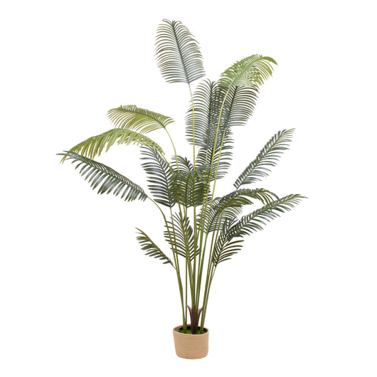Kentia 210 - Pianta Artificiale Decorativa Tropicale Kentia H210 cm per Interno Esterno con Vaso Beige