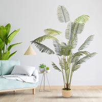 Kentia 210 - Pianta Artificiale Decorativa Tropicale Kentia H210 cm per Interno Esterno con Vaso Beige