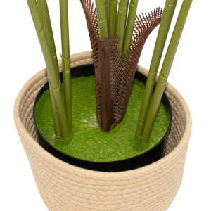 Kentia 210 - Pianta Artificiale Decorativa Tropicale Kentia H210 cm per Interno Esterno con Vaso Beige