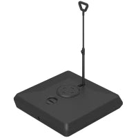 Base per Ombrellone a Sbalzo in HDPE con Maniglia e Ruote e Riempibile con Acqua o Sabbia, 95x95x117 cm, Nero