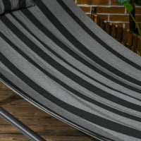 Lettino Prendisole in Acciaio e Poliestere con Cuscino e Ruote, 240L x 92l x 148H cm, Grigio Scuro