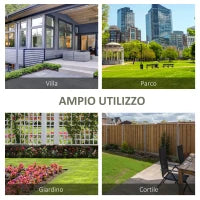 Panchina da Giardino in Acciaio a 2 Posti con Schienale Alto e Braccioli, 128x62.5x81.5 cm, Nero