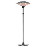 Fungo Riscaldante da Esterno con 3 Temperature e Altezza Regolabile in Acciaio e Alluminio, Argento