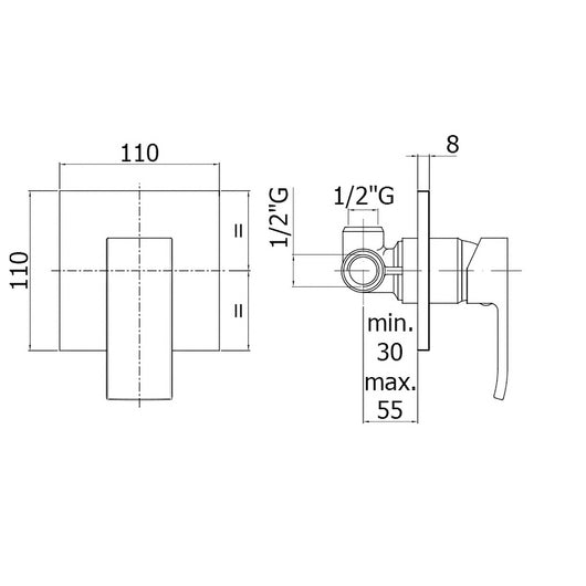 Paffoni - Miscelatore incasso doccia Elle senza deviatore cromato