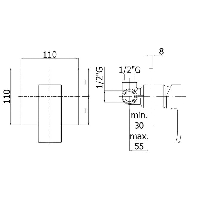 Paffoni - Miscelatore incasso doccia Elle senza deviatore cromato