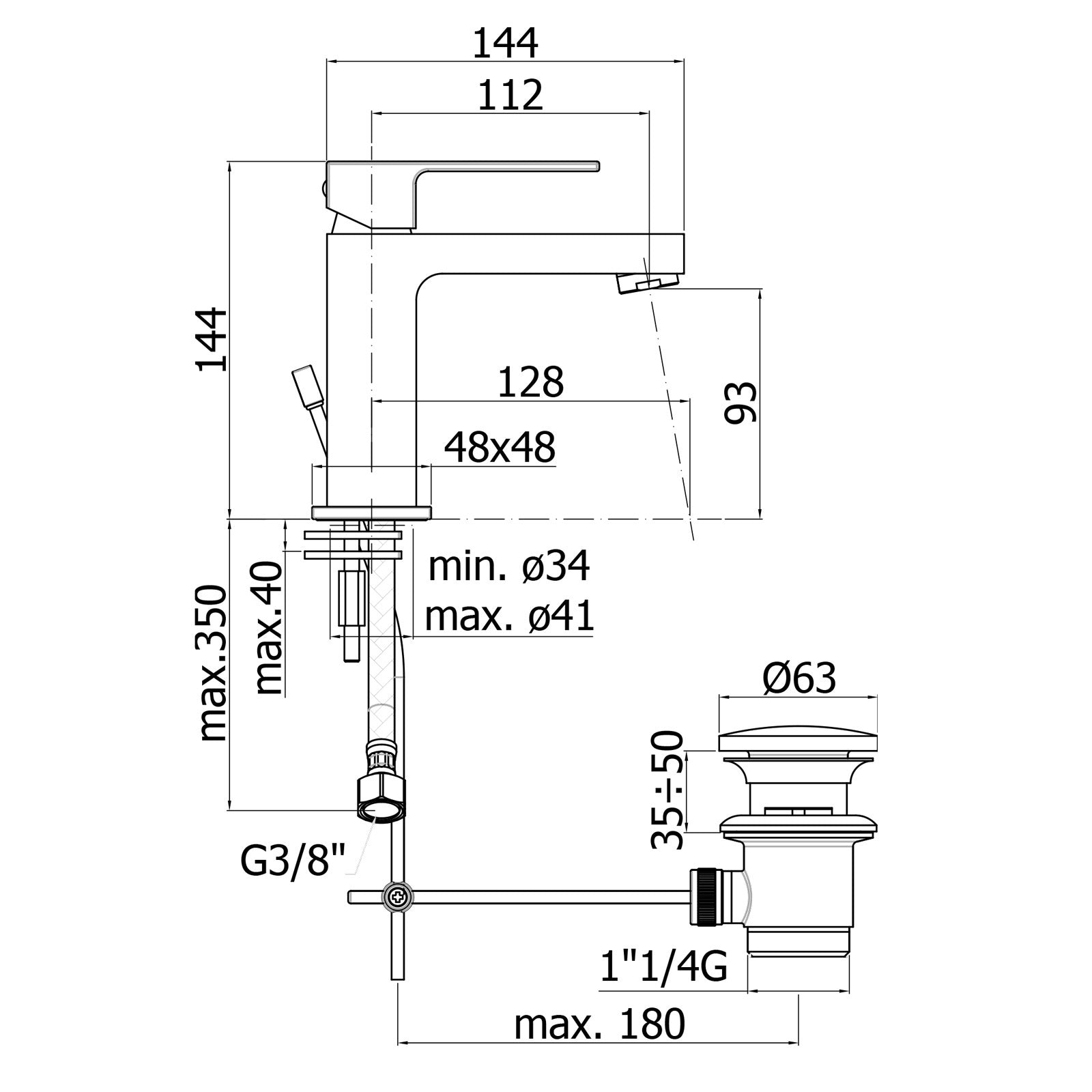 Paffoni - Miscelatore lavabo monocomando Elle cromato
