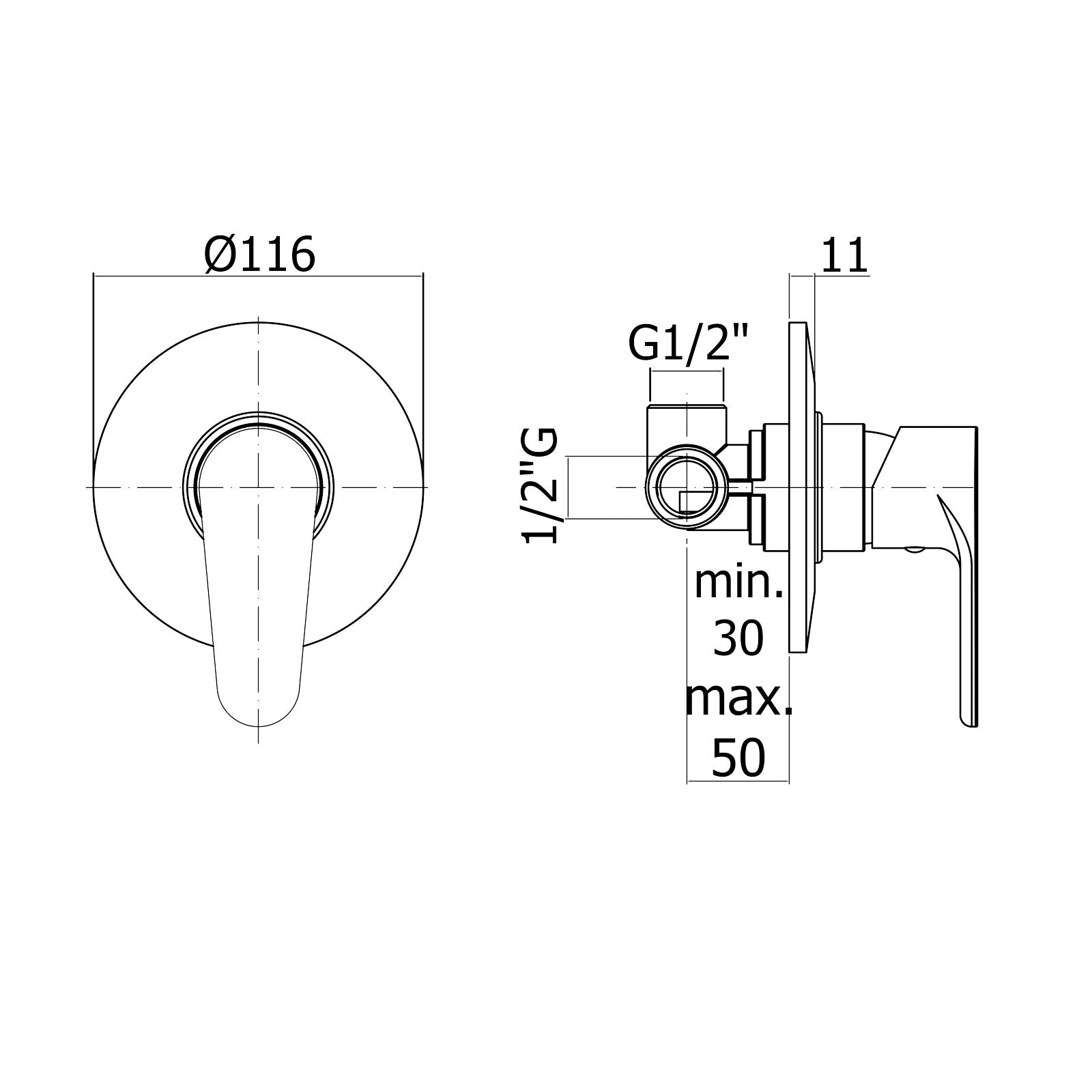Paffoni - Miscelatore incasso doccia Green senza deviatore in ottone cromato