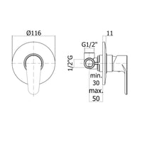 Paffoni - Miscelatore incasso doccia Green senza deviatore in ottone cromato