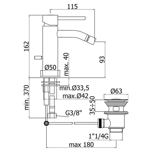Paffoni - Miscelatore bidet monocomando Light cromato