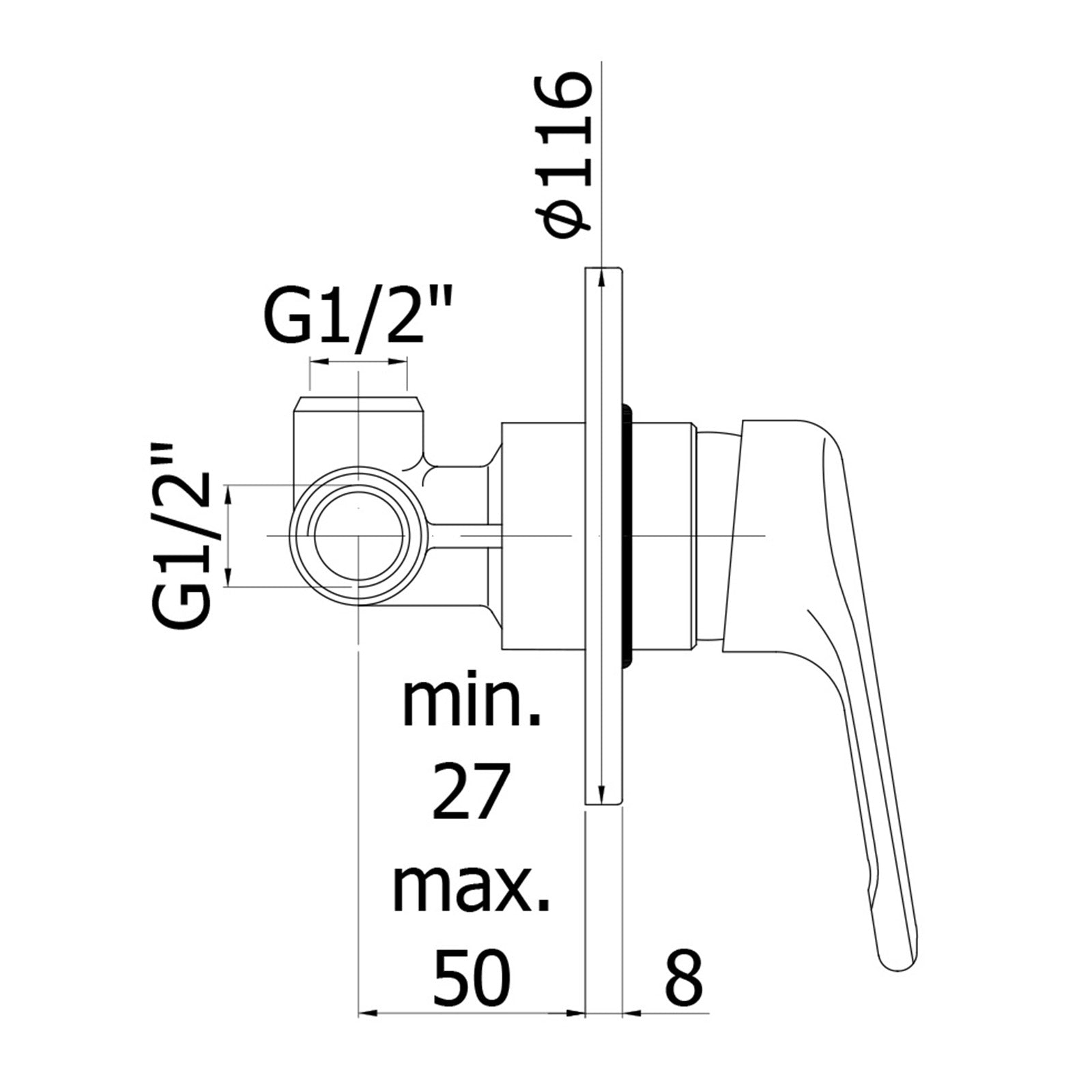 Paffoni - Miscelatore incasso doccia Nettuno senza deviatore cromato